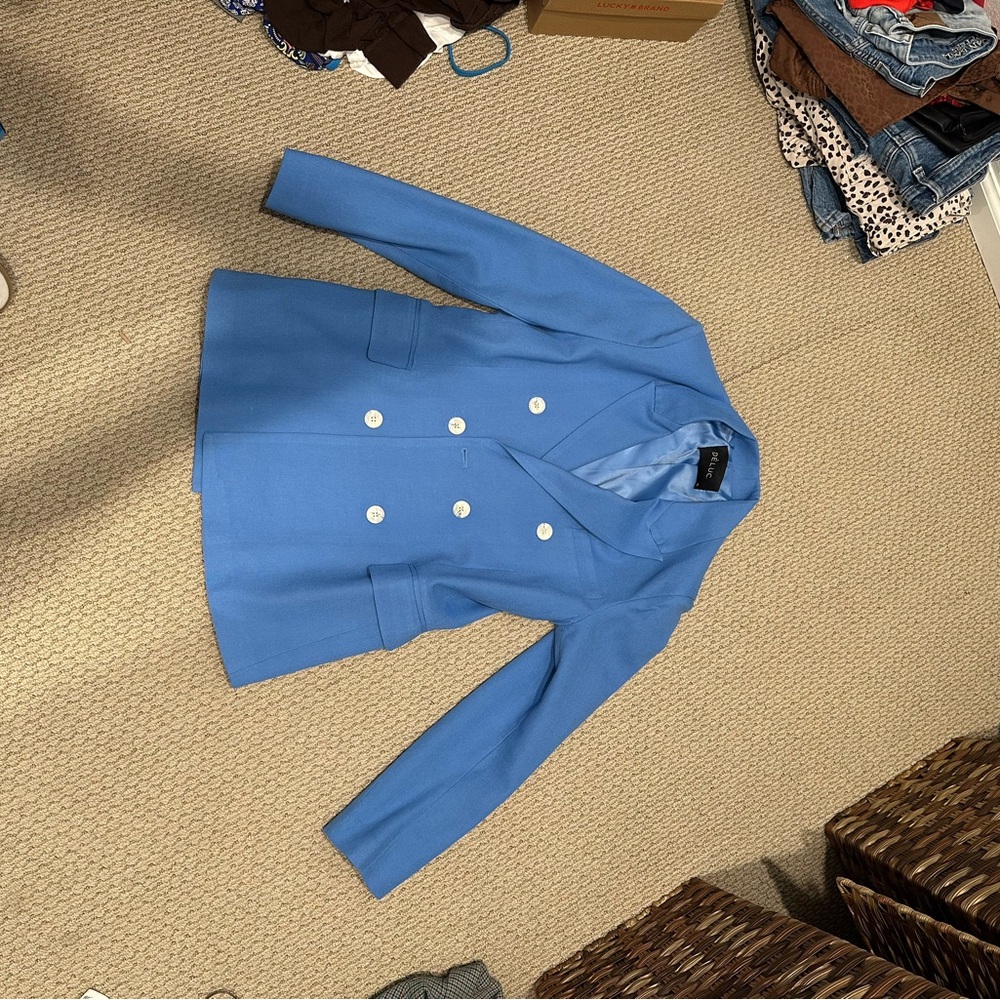 Deluc Blue Double-Breasted Blazer